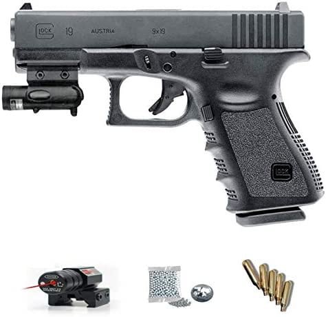 Glock 19 (Umarex - Pack Pistola de Aire comprimido (CO2) y balines de Acero (perdigones BBS) Calibre 4.5mm. Réplica Arma de precisión inferior a 3,5J
