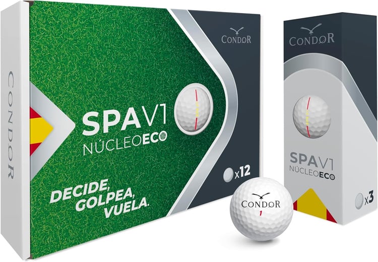 CONDOR Golf - Bola de Golf SPA V1 - Pelota de Golf de Alto Rendimiento