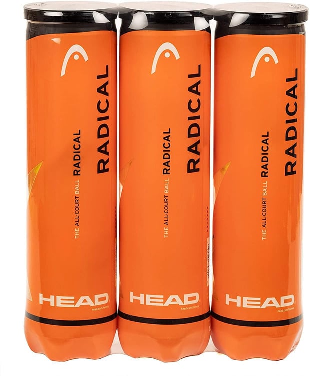 HEAD Radical - Pelota de tenis, color amarillo (Paquete triple)