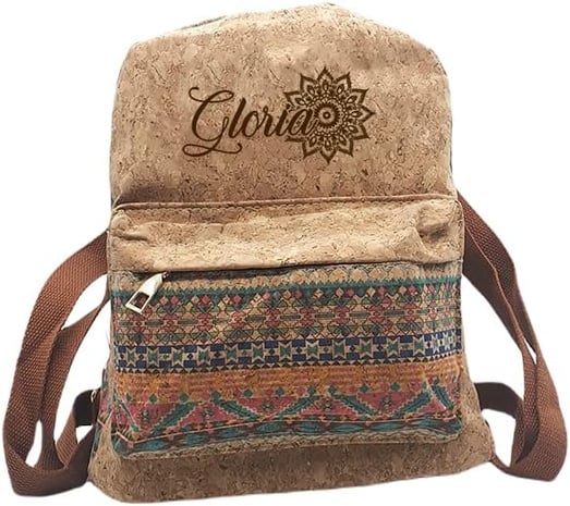 Mochila de corcho ecológico con bolsillo personalizada III