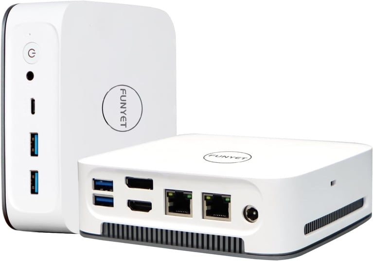 FUNYET Mini PC Alder Lake-N95 (hasta 3.4Ghz),16GB RAM 512GB SSD Mini Ordenadores de sobremesa, Windows 11 Pro, Desktop Computer con Soporte para 3.0 SATA SSD, USB3.2, WiFi 5, BT4.2, 4K UHD DC DP HDMI