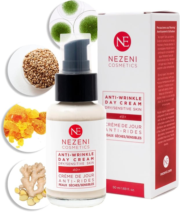 Nezeni Crema Facial Antiarrugas Mujer/Hombre 18 Principios Activos | Rellenador Arrugas Profundas | Crema Antiarrugas Día Reafirmante Para Cara, Cuello y Escote | Piel Sensible y/o Seca
